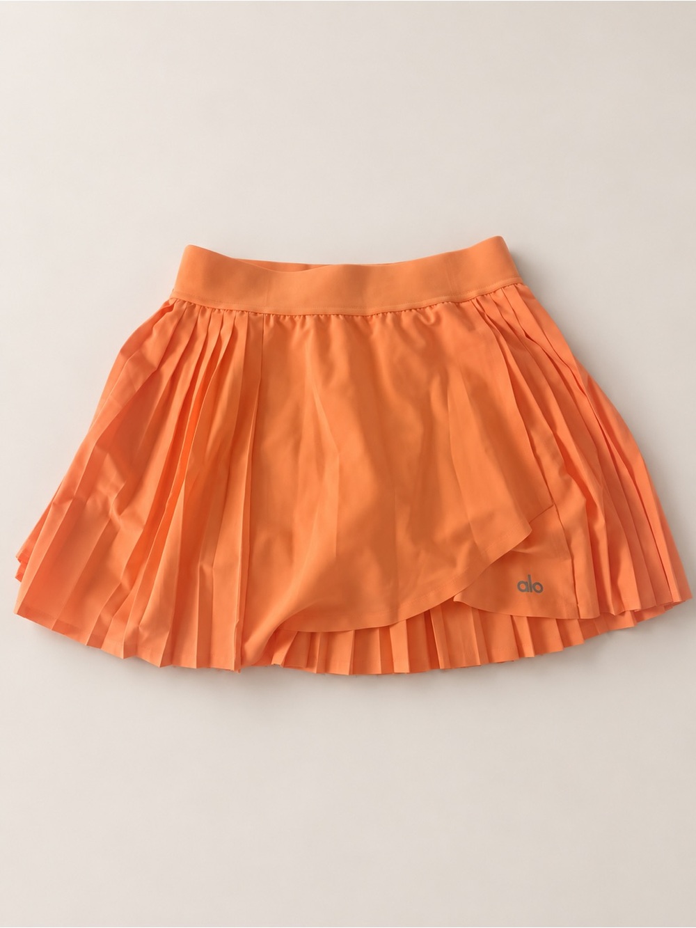 ALO Yoga Bright Orange Pleated Athletic Skort